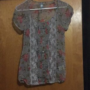 Beautiful floral sheer lace top